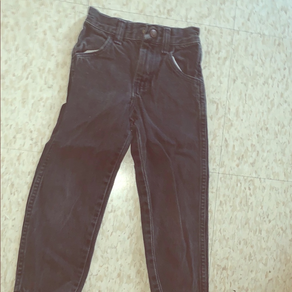 Black demin high waisted jeans for kids